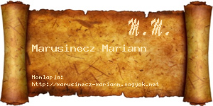 Marusinecz Mariann névjegykártya